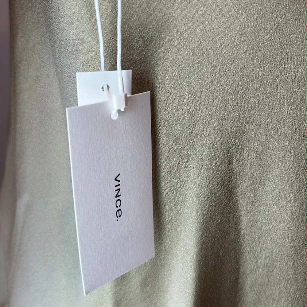 New! Vince Chiffon-Trim 100% Silk Camisole Adjustable Spaghetti Straps - Picture 6 of 8